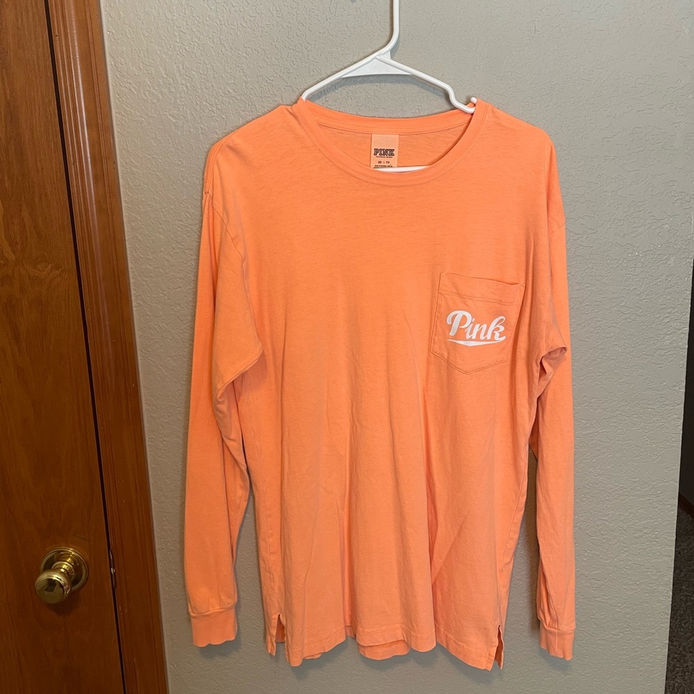 VS PINK Neon orange long sleeve